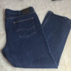 Lee Men's Straight Jeans in Dark Blue Denim